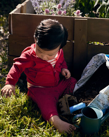 Baby Boy French Terry Pants - Red, 