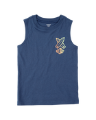 Kid Surfboard Graphic Surf Tank - Navy, image 1 of 3 slides