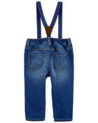 Bébé Pantalon en tricot de denim à bretelles, image 2 sur 4 diapositives