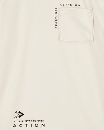 Enfant T-shirt à manches courtes de couleur unie - Ivoire, 