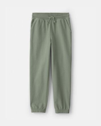 Kid Drawstring Knit Joggers - Green, 