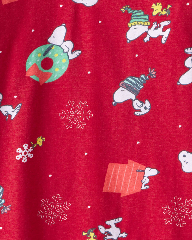 Kid Christmas Peanuts Snoopy Print Long-Sleeve Graphic Tee - Red, image 2 of 2 slides