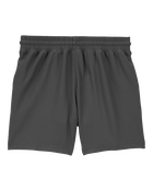 Kid Solid Cotton Blend Shorts - Gray, image 2 of 4 slides