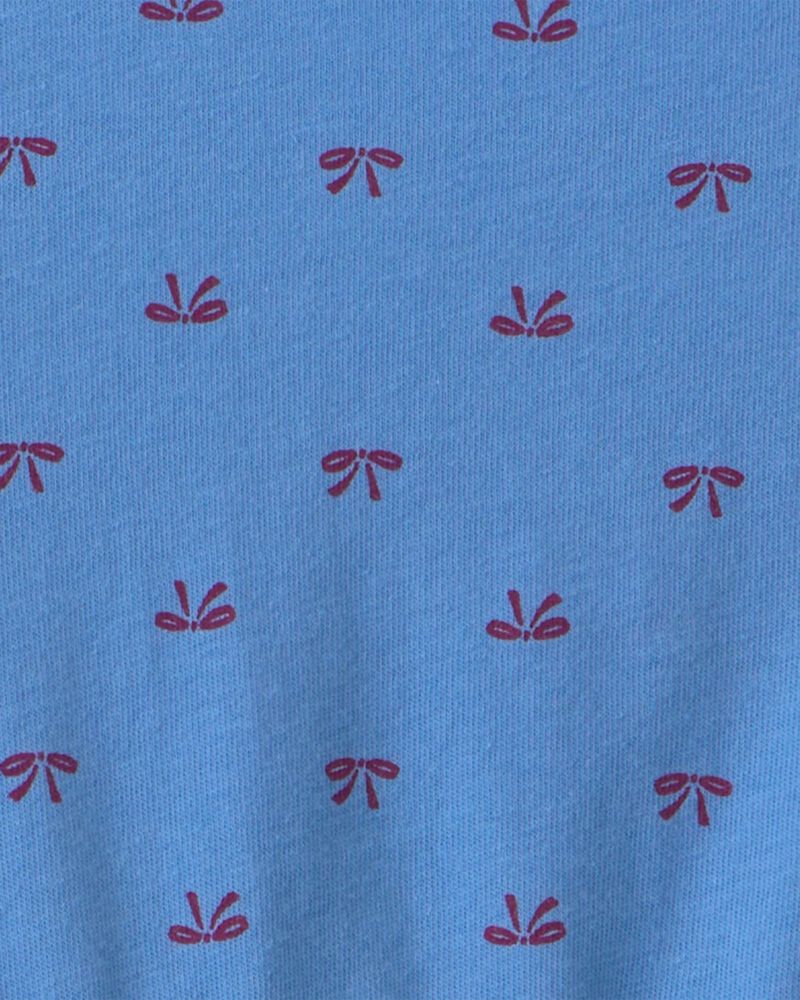 Toddler Girl Bow Long-Sleeve Dress - Blue, image 3 of 4 slides