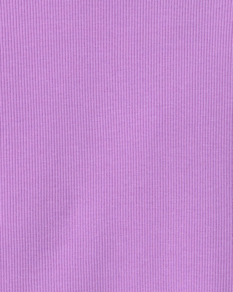 Girls Long-Sleeve Rib Top - Purple, image 2 of 3 slides