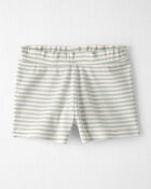 Toddler Girl 2-Piece Organic Cotton Waffle Knit Top & Short Set in Stripes, image 2 of 5 slides