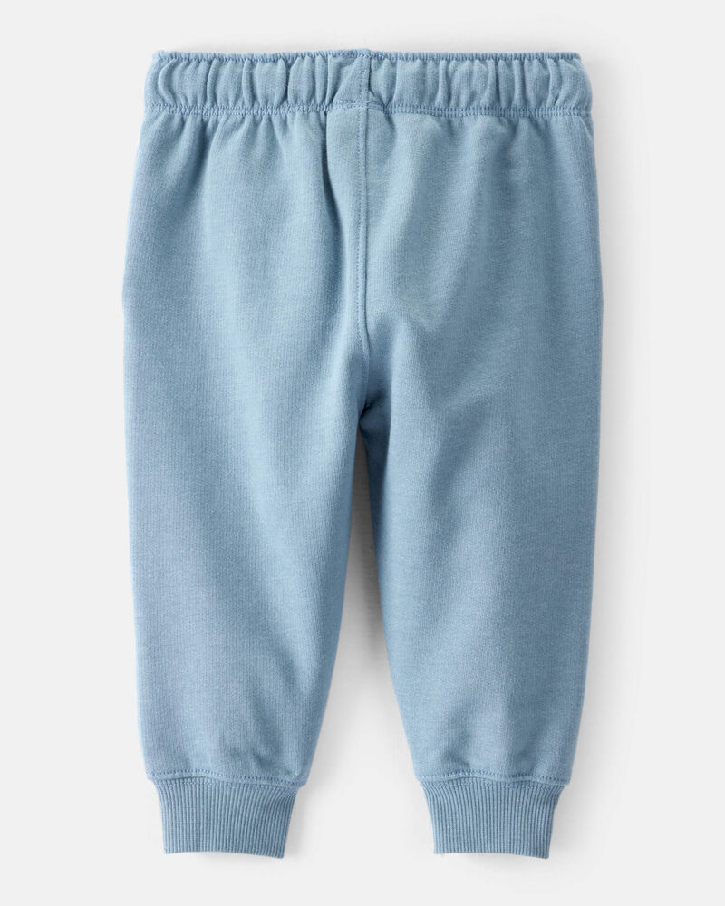 Baby Boy Solid Fleece Cotton Jogger - Blue, image 2 of 4 slides