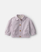Baby Girl Twill Bomber Jacket - Purple, image 1 of 3 slides