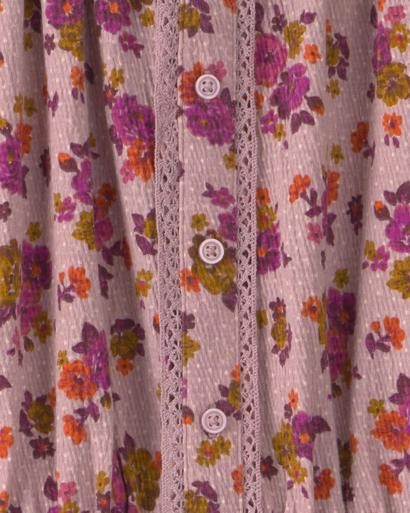 Filles - Haut manches longues &agrave; motif floral &ndash; Rose, image 2 sur 2 diapositives