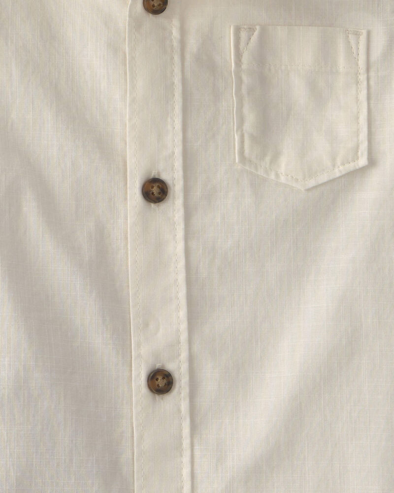 Tout-petit gar&ccedil;on - Ensemble 2 pi&egrave;ces chemise boutonn&eacute;e boutonn&eacute;e et short en chambray - Ivoire/Brun, image 2 sur 2 diapositives