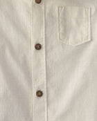 Tout-petit gar&ccedil;on - Ensemble 2 pi&egrave;ces chemise boutonn&eacute;e boutonn&eacute;e et short en chambray - Ivoire/Brun, image 2 sur 2 diapositives