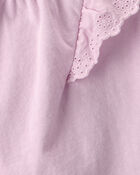 Toddler Girl Eyelet-Sleeve Top - Purple, image 2 of 3 slides