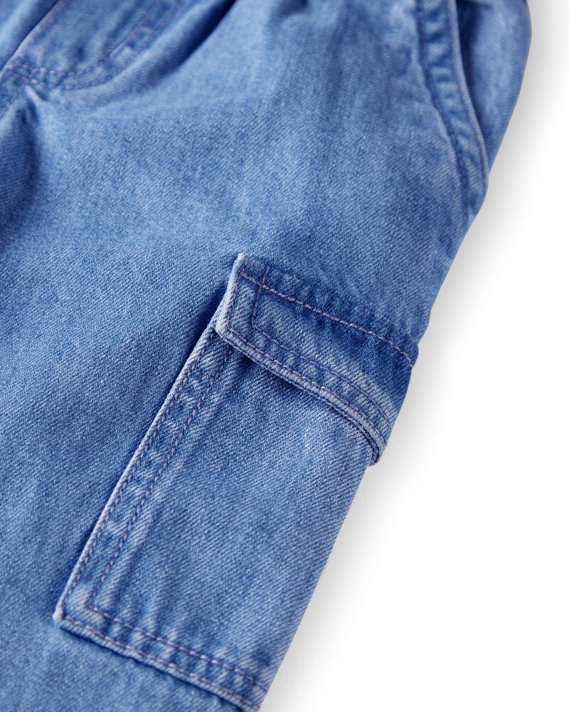 Toddler Organic Cotton Chambray Cargo Pants, image 3 of 7 slides