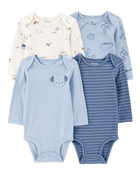 Baby 4-Pack Long-Sleeve Original Bodysuit, image 1 of 6 slides