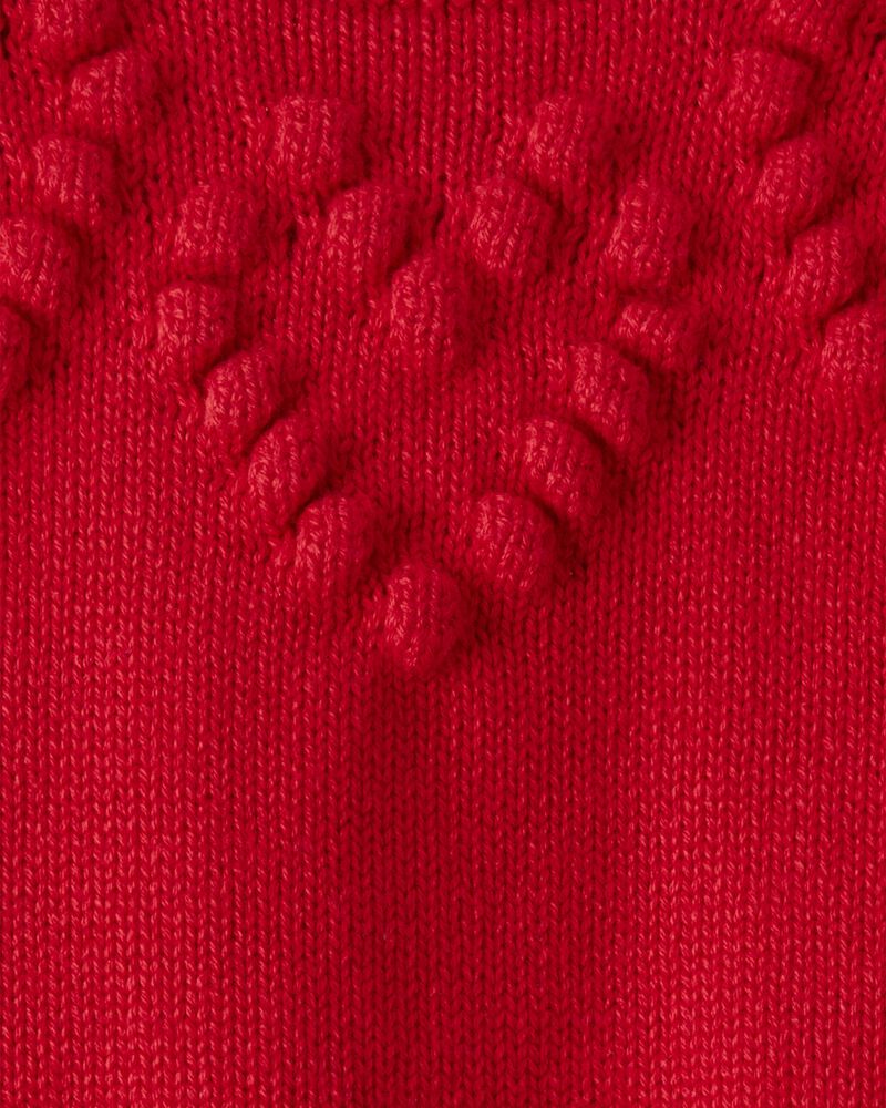Baby Girl Heart Long-Sleeve Sweater - Red, image 3 of 4 slides