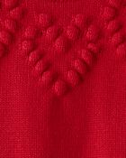 Baby Girl Heart Long-Sleeve Sweater - Red, image 3 of 4 slides