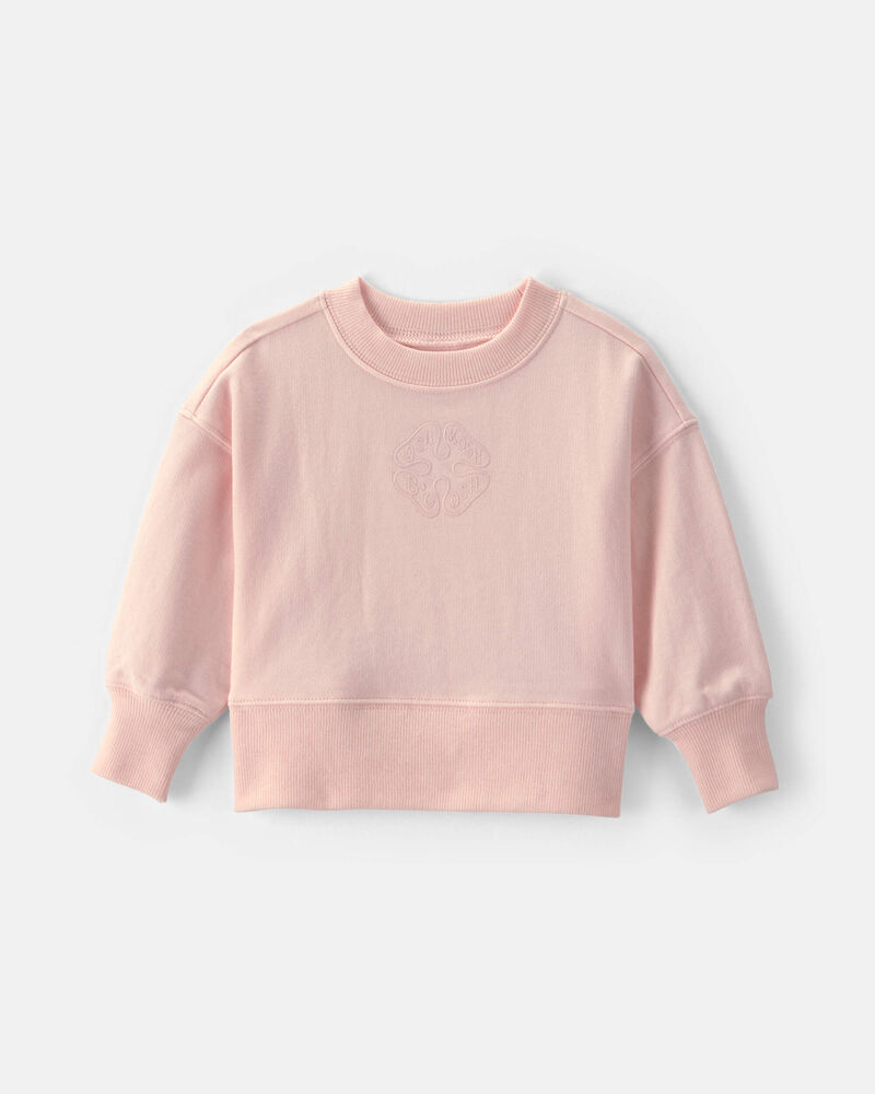 Baby Girl OshKosh Logo French Terry Pullover Sweatshirt - Pink, image 1 of 3 slides