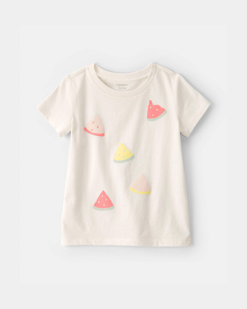 Toddler Girl Watermelon Graphic Tee - Cream, image 1 of 3 slides
