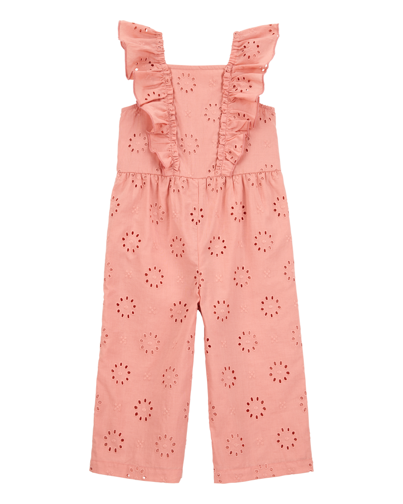 Toddler Eyelet Flutter Jumpsuit - Pink, image 1 of 4 slides