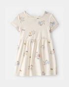 Toddler Girl Easter Bunny Short-Sleeve Dress - Cream, image 1 of 4 slides