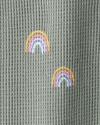 Baby Waffle Knit Sleep & Play Pyjamas in Magical Rainbow Print Made with Organic Cotton, image 3 of 5 slides