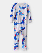 Toddler Boy Dinosaur 100% Cotton Snug Fit Footie 1-Piece Pyjamas - Grey, image 1 of 3 slides