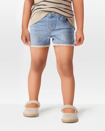 Toddler Eyelet Hem Iconic Denim Short - Ozone Wash, 