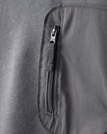 Tout-petit gar&ccedil;on - Chandail en jersey bouclette &agrave; passer par-dessus la t&ecirc;te avec fermeture &agrave; glissi&egrave;re - Gris, 