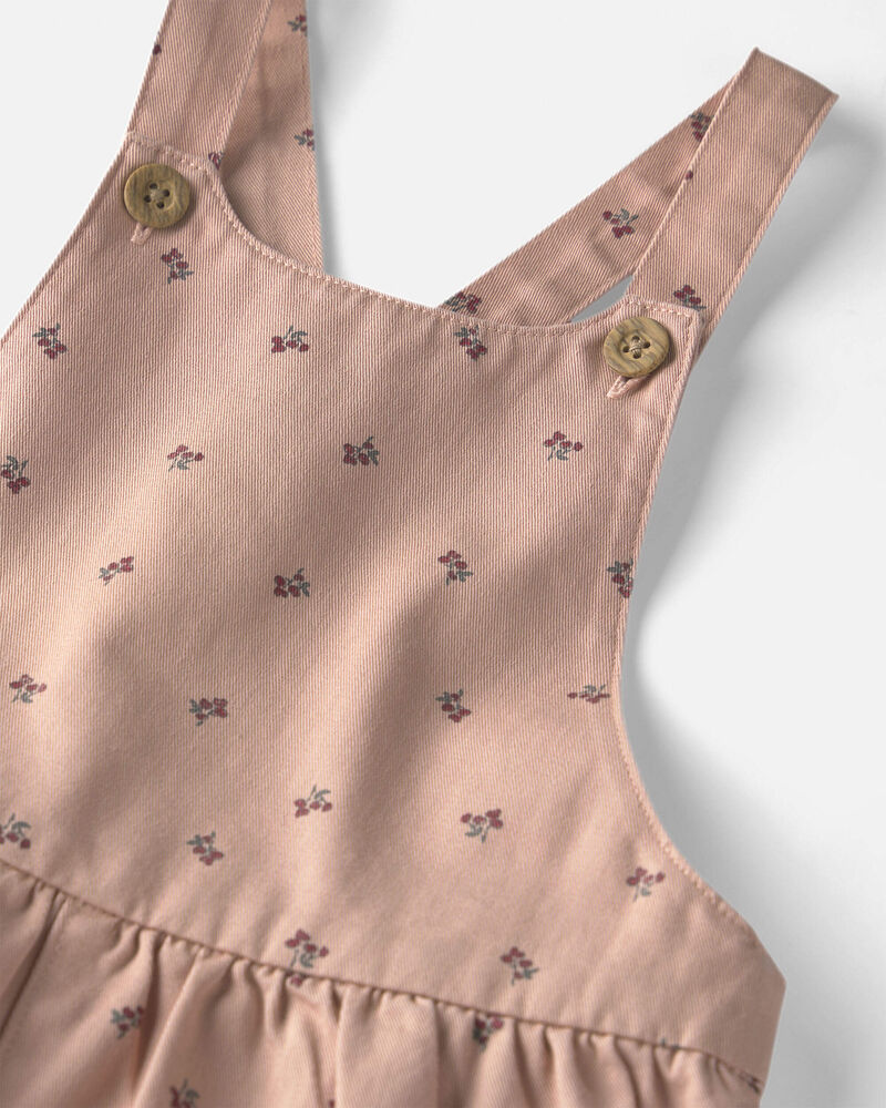 Toddler Girl Organic Cotton Twill Wide Leg Overalls, image 3 of 5 slides