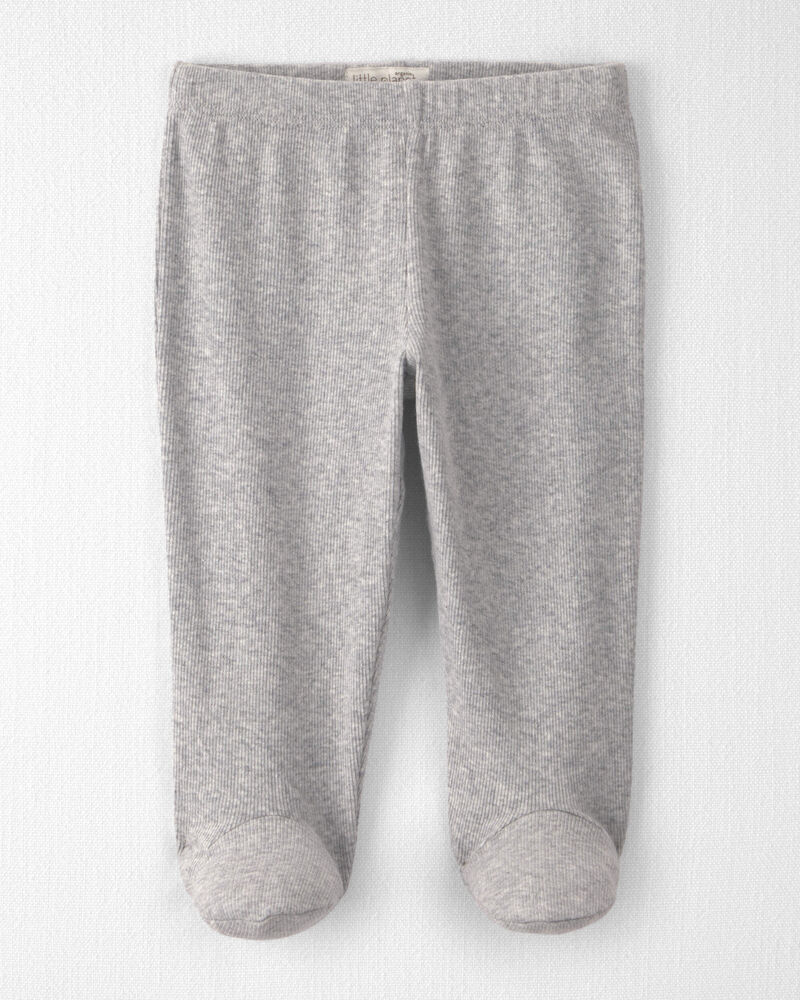 Baby Boy Organic Cotton Rib Footed Pants, image 1 of 4 slides
