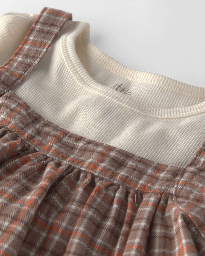 Toddler Girl 2-Piece Organic Cotton Herringbone Jumper Set, image 4 of 7 slides