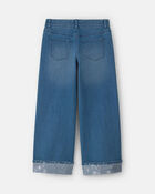 Girls Shine Denim Wide-Leg Jeans - Light Wash, image 2 of 4 slides