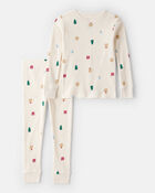 Toddler Holiday Print 2-Piece Pyjama Set , image 1 of 3 slides