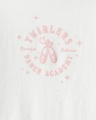 Toddler Girl Ballerina Long-Sleeve Graphic Tee - Cream, image 2 of 3 slides