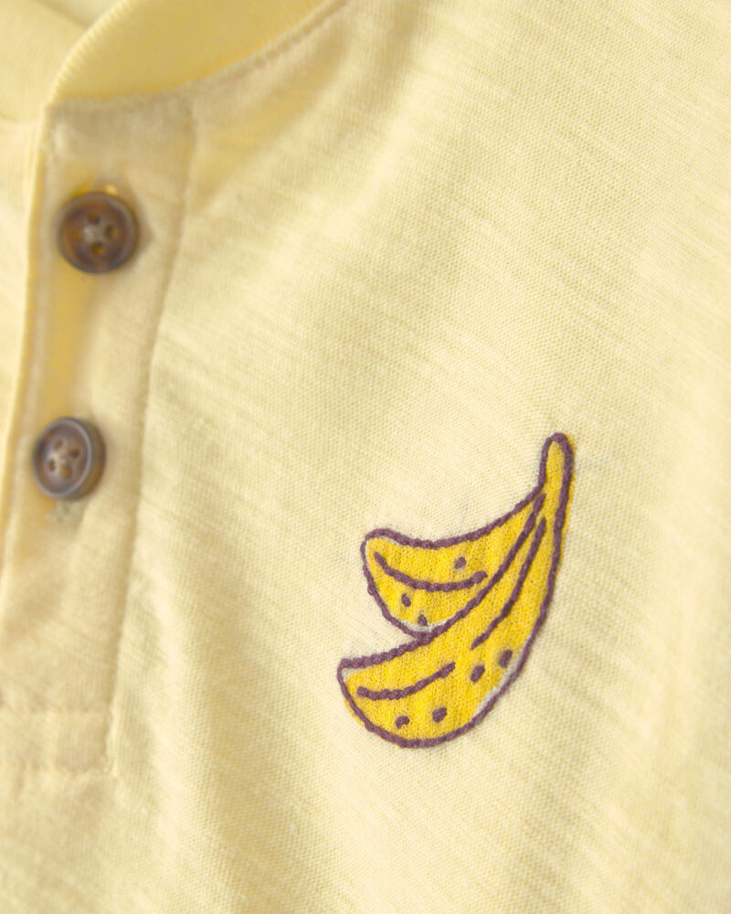 B&eacute;b&eacute; gar&ccedil;on - Ensemble 2 pi&egrave;ces haut &agrave; banane et short - Jaune/Vert, image 2 sur 4 diapositives
