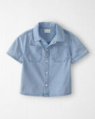 Toddler Boy Organic Cotton Chambray Button-Down Top, image 1 of 4 slides