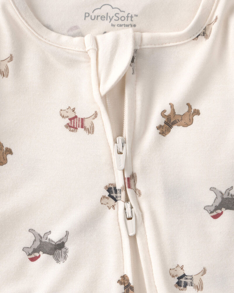 Baby Dog PurelySoft&trade; 2-Way Zip Sleep & Play Pyjamas - Cream, image 5 of 9 slides