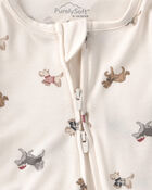 Baby Dog PurelySoft&trade; 2-Way Zip Sleep & Play Pyjamas - Cream, image 5 of 9 slides