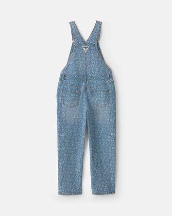 Girls Alphabet Denim Overalls - Medium Wash, 