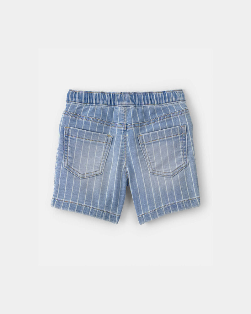 Tout-petit gar&ccedil;on - Short en denim &agrave; cordon de serrage et rayures - D&eacute;lav&eacute; clair, image 2 sur 3 diapositives