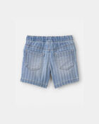 Tout-petit gar&ccedil;on - Short en denim &agrave; cordon de serrage et rayures - D&eacute;lav&eacute; clair, image 2 sur 3 diapositives