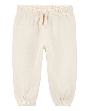 Baby Girl Glitter Pull-On Fleece Joggers, 