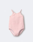 Tout-petit fille - Maillot une pi&egrave;ce &agrave; smocks - Ros&eacute;, image 2 sur 7 diapositives