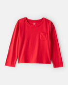 Filles - T-shirt &agrave; poche - Rouge, image 1 sur 2 diapositives
