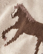 B&eacute;b&eacute; - Chandail en tricot de coton biologique &agrave; motif cheval, image 2 sur 3 diapositives