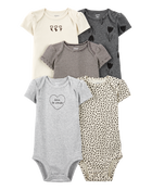Baby Girl 5-Pack Floral Short-Sleeve Bodysuits, image 1 of 8 slides