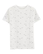 Kid Shark Cotton-Blend Tee - White, image 1 of 3 slides