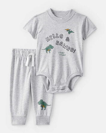 B&eacute;b&eacute; gar&ccedil;on - Ensemble cache-couche &agrave; imprim&eacute; dinosaure et pantalon , 