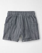 Toddler Boy 2-Piece Organic Cotton Gauze Short Set in Cream, image 3 of 7 slides