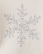 Toddler Girl 2-Piece Snowflake Print Long-Sleeve Top & Skirt Set, image 3 of 4 slides